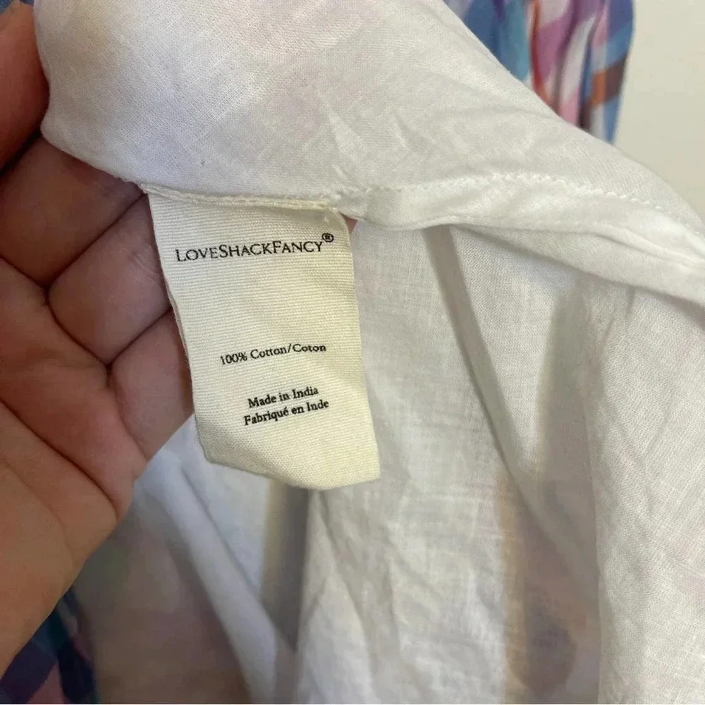 NWOT LoveShackFancy Kimball Plaid Dress - Square Neck Empire Waist Ruffle - Picture 6 of 6
